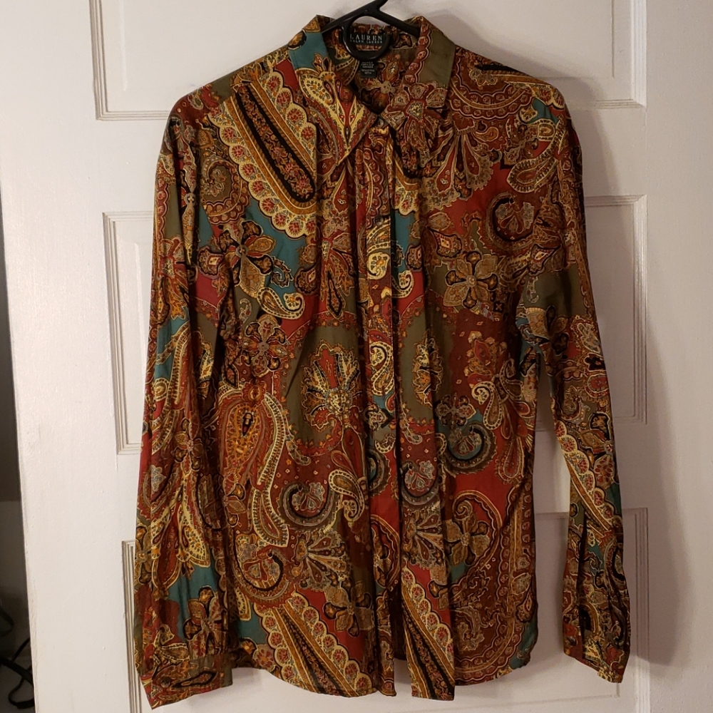 Ralph Lauren full front button blouse